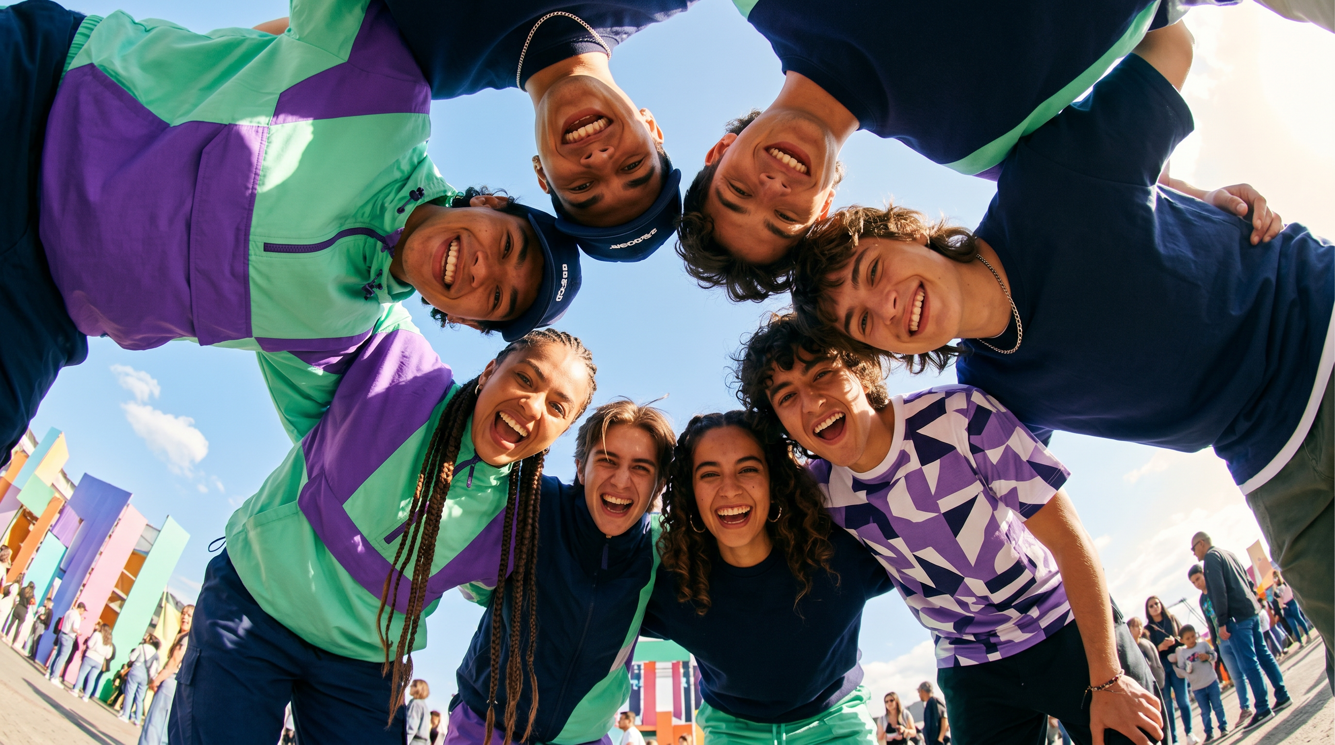 Grupo de personas de distintas edades sonriendo en el festival